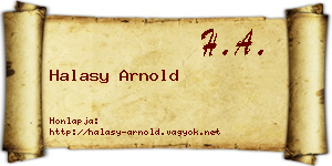 Halasy Arnold névjegykártya