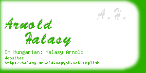 arnold halasy business card